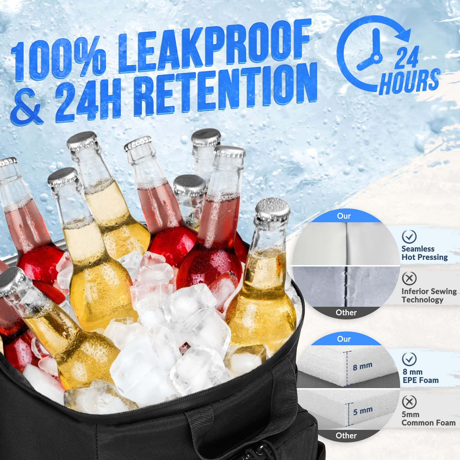 **AUTOWT 45 Can Insulated Cooler Backpack - Large Leakproof Tactical Soft Cooler for Camping, Hiking, Beach & Travel - Portable Beer & Drink Carrier for Men & Women**    *(Perfect for outdoor adventures, picnics, tailgating, and keeping drinks cold on the go!)*