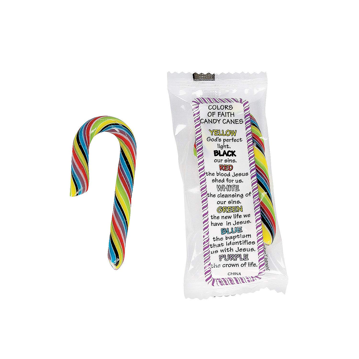 Mini Colors of Faith Candy Canes - Christmas & Easter Holiday Candy, Chocolate Treats for Gifts, Stocking Stuffers & Party Favors