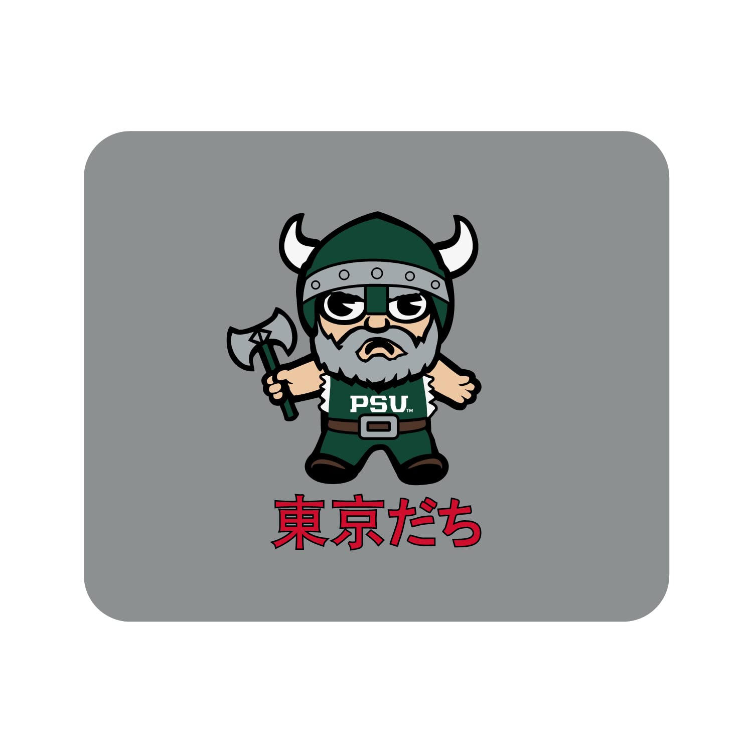 OTM Essentials Portland State University Standard Fabric Mouse Pad - Non-Slip Desk Accessory for Gaming & Office Use - Classic 3 Design by Tokyodachi - Perfect for Workstations, Dorm Rooms & Home Offices
