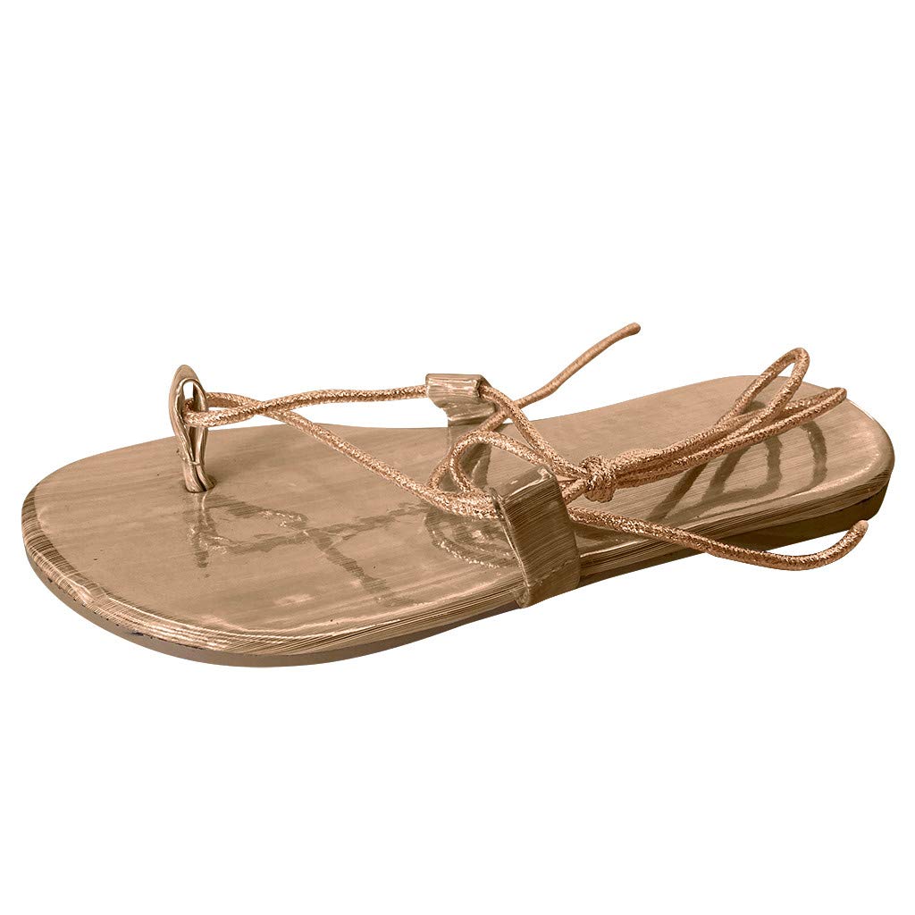 Women's Strappy Flat Thong Sandals - Dressy Summer Sandals for Casual Outings, Beach Trips & Date Nights