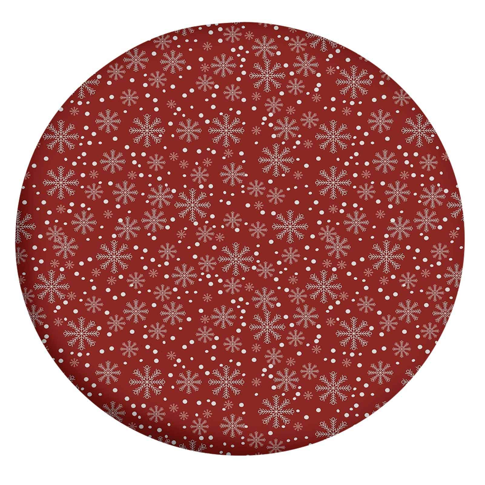 Festive Winter Holiday Snowflake Elastic Polyester Table Cover - Fits 40