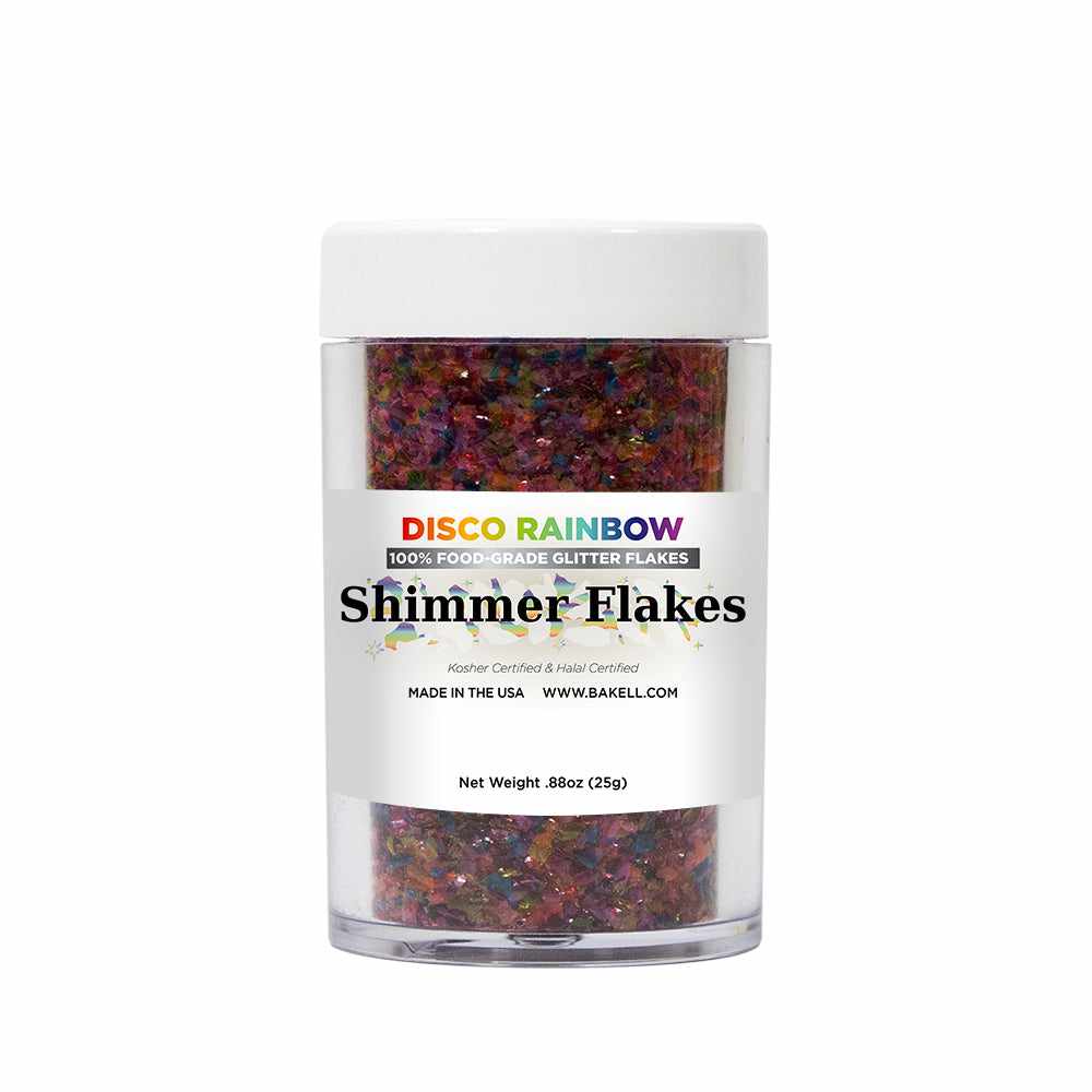 Disco Rainbow Edible Shimmer Flakes for Baking & Cake Decorating - Bulk Size (1LB) - Vegan, Glitter Food Decor for Cupcakes, Cookies, Donuts & Desserts
