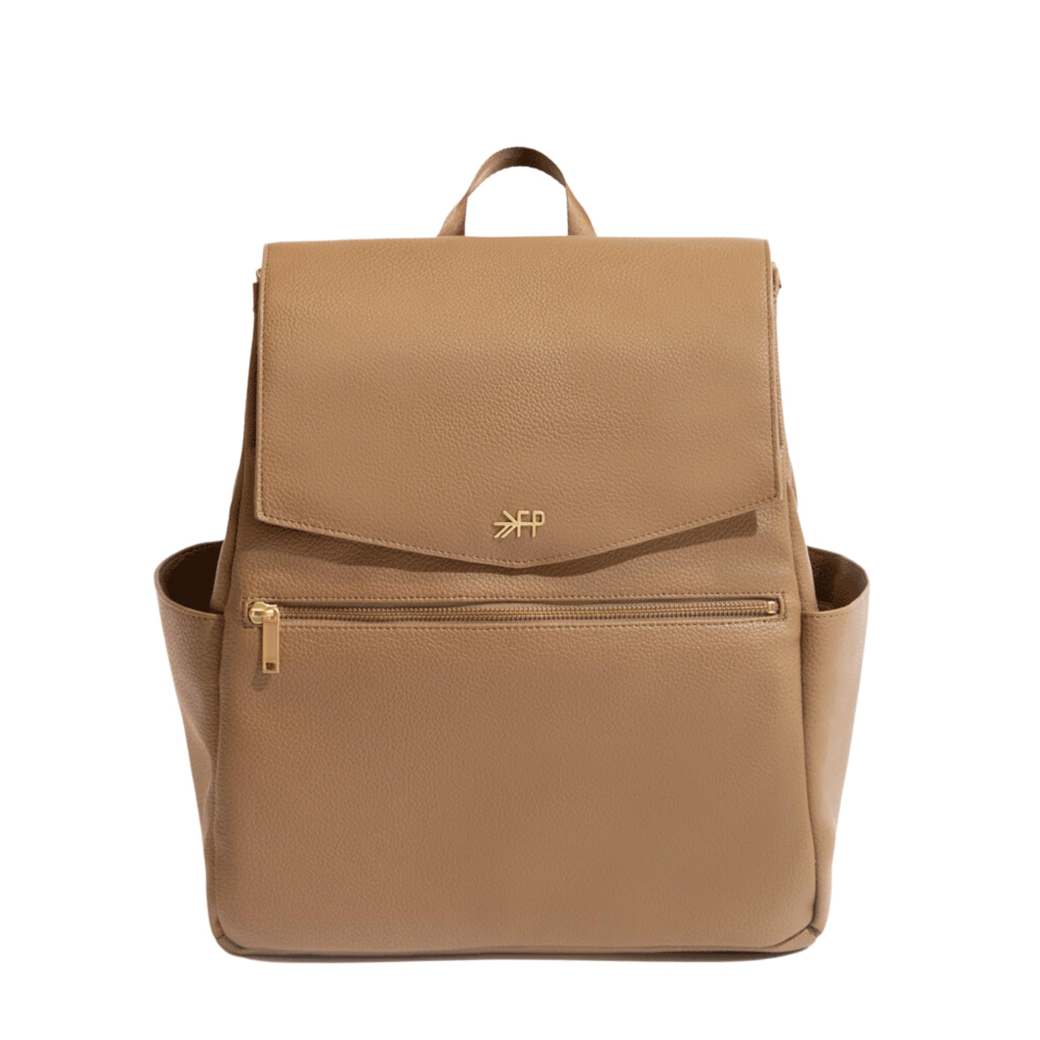 Freshly Picked Classic II Vegan Leather Diaper Backpack - Waterproof Wipeable Design with Detachable Changing Pad (Toffee V2) | Perfect for Baby Essentials, Travel & On-the-Go Parents
