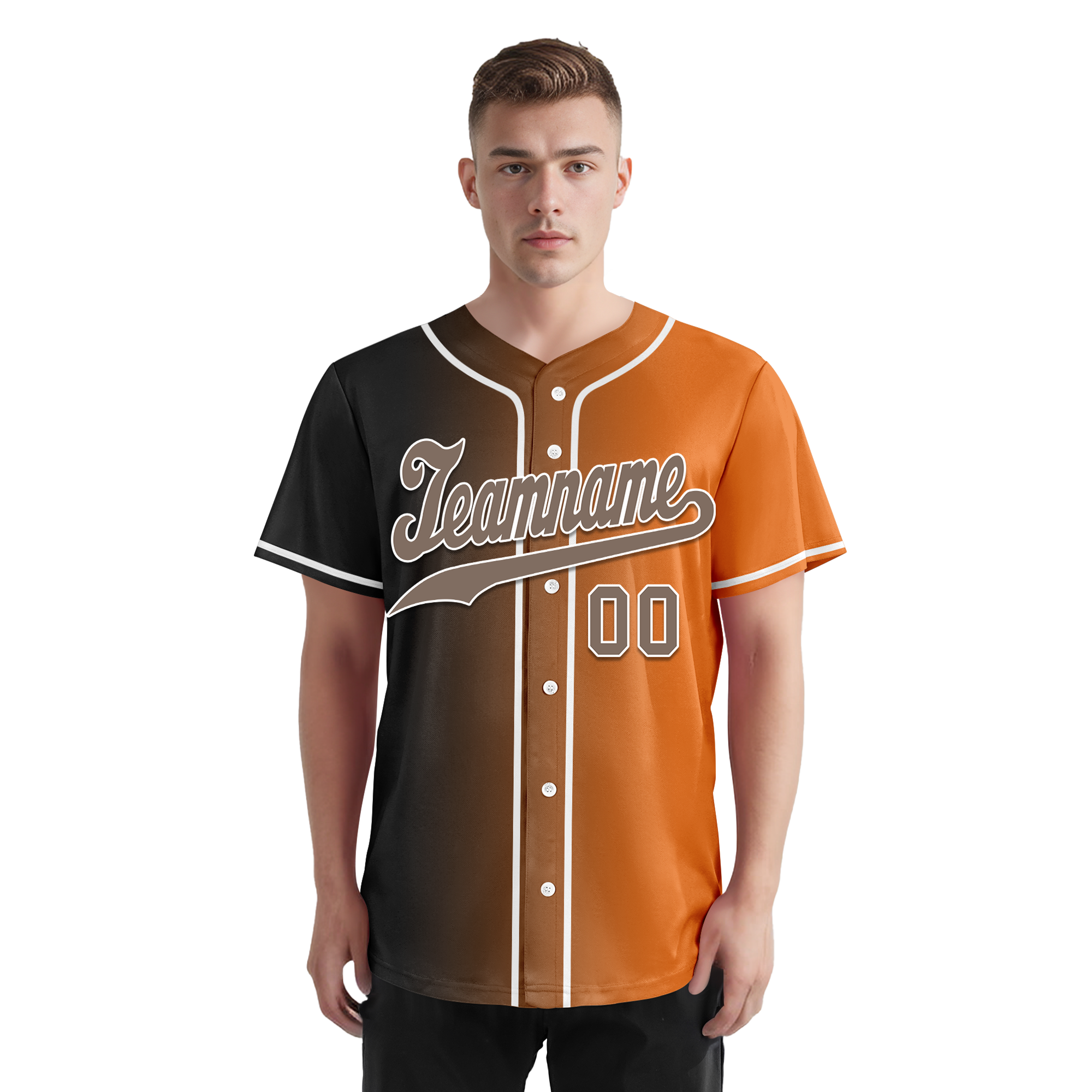 Custom Grey Orange Gradient Personalized Authentic Baseball Jersey - BSBJ01 D0a7097 for Sports, Team Events & Casual Wear