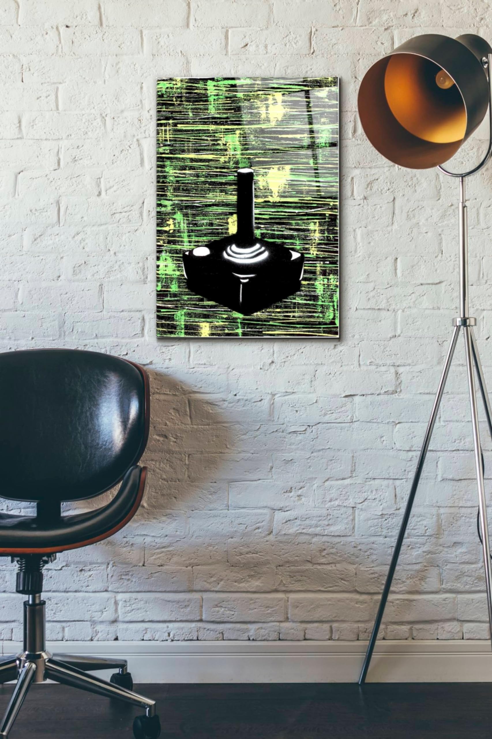 Epic Art 'Joystick' by Craig Snodgrass - 16x24 Inch Acrylic Glass Wall Art Decor for Living Room, Bedroom & Office - Modern Abstract Painting for Gamers & Art Collectors