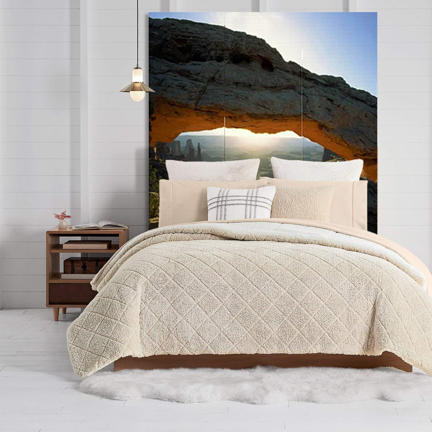 Stylish Desert-Themed Room Divider Screen - Handcrafted Rattan Partition for Home & Office Decor | Perfect for Living Rooms, Bedrooms, and Studio Spaces