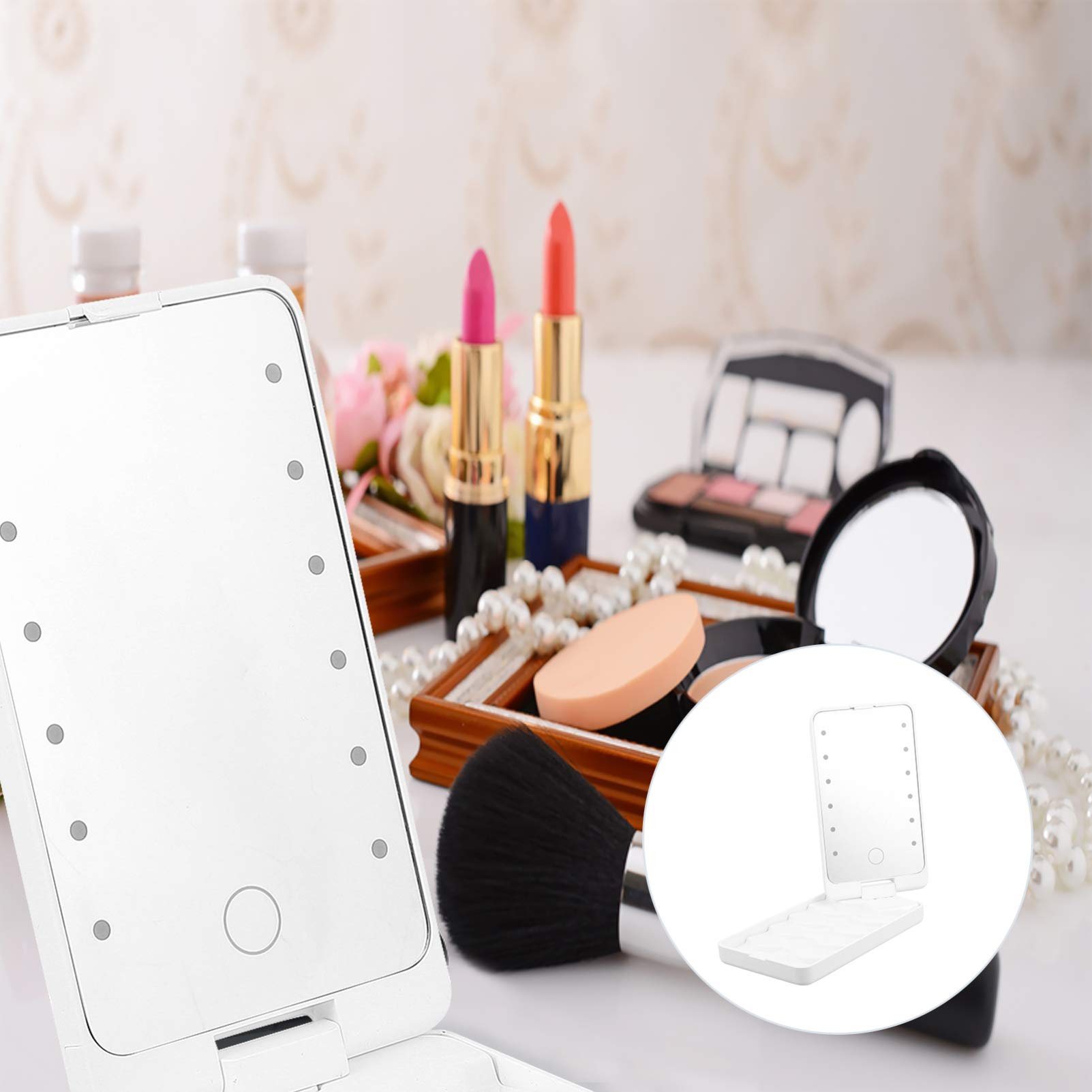 Premium 3D False Eyelash Storage Box with LED Light Mirror - Minkissy Empty Lash Case for Makeup Organization | Perfect for Salon, Travel & Home Makeup Storage