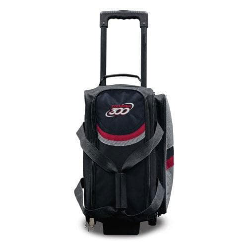 Columbia 300 Boss Double Roller Bowling Bag - Red & Black for Men & Women | Heavy Duty Rolling Bowling Ball Carrier with Wheels | Perfect for League Play, Tournaments & Practice Sessions