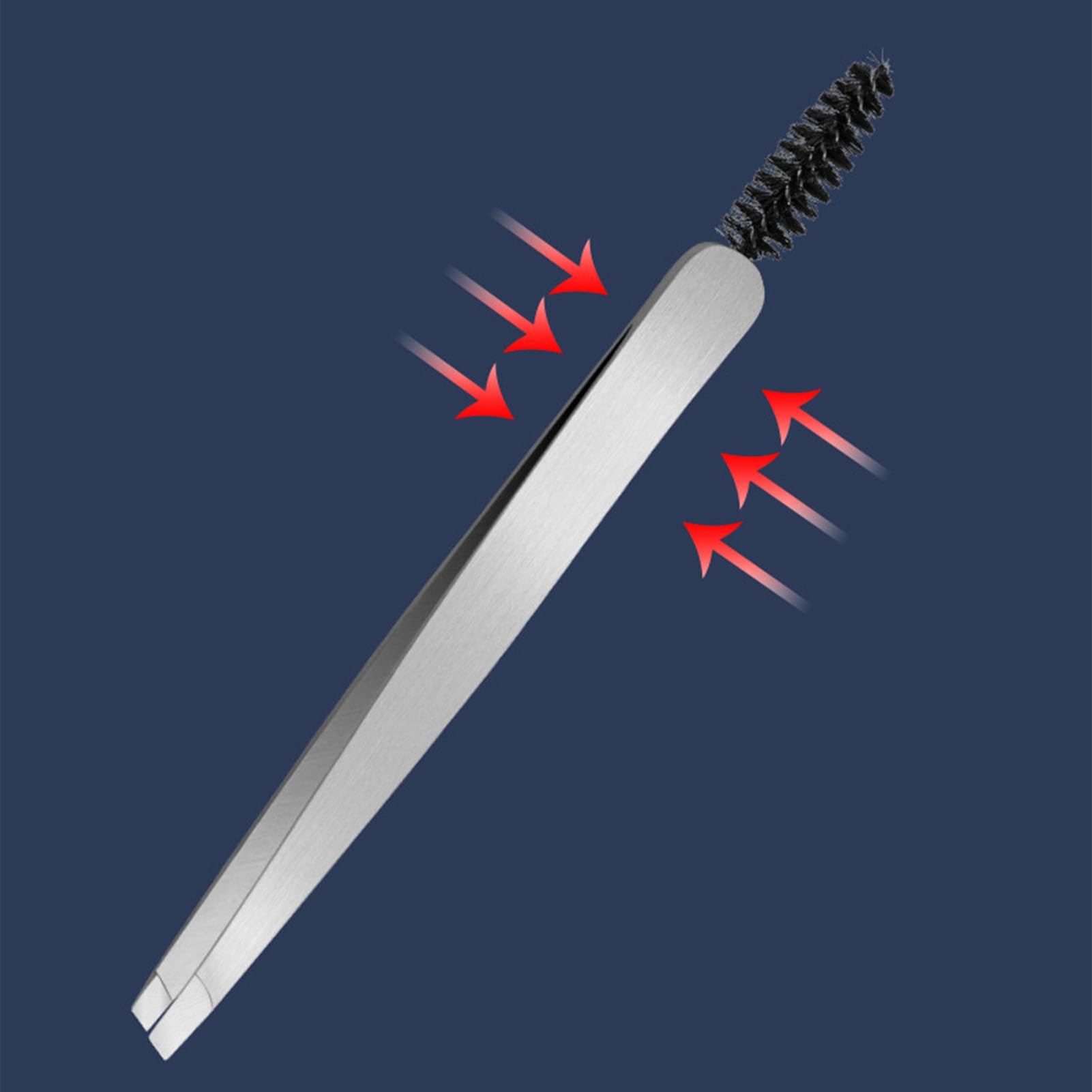 Precision Steel Eyebrow Tweezers - Ultra Thin Tip for Eyebrow Shaping, False Eyelash Application & Hair Removal - Perfect for Travel, Home & Professional Makeup Kits (Slanted & Pointed Design)