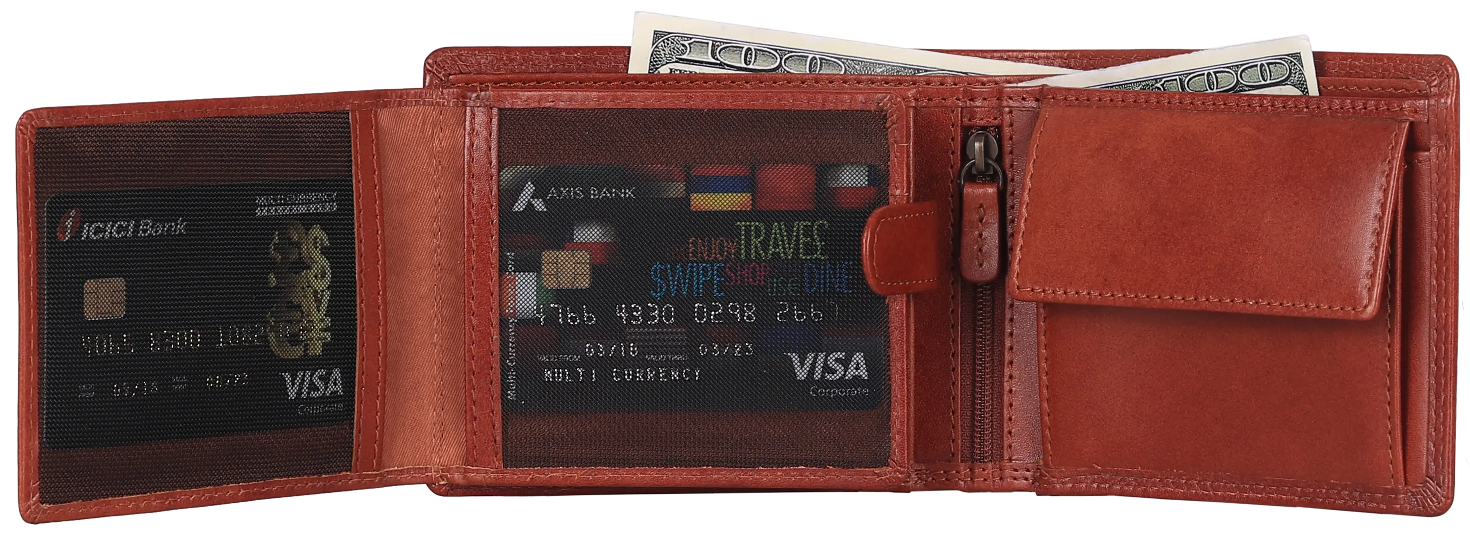 Premium MET Leather Wallet with RFID Protection & Coin Pocket - Stylish & Durable Mens Bifold Wallet for Everyday Carry, Travel & Business Use