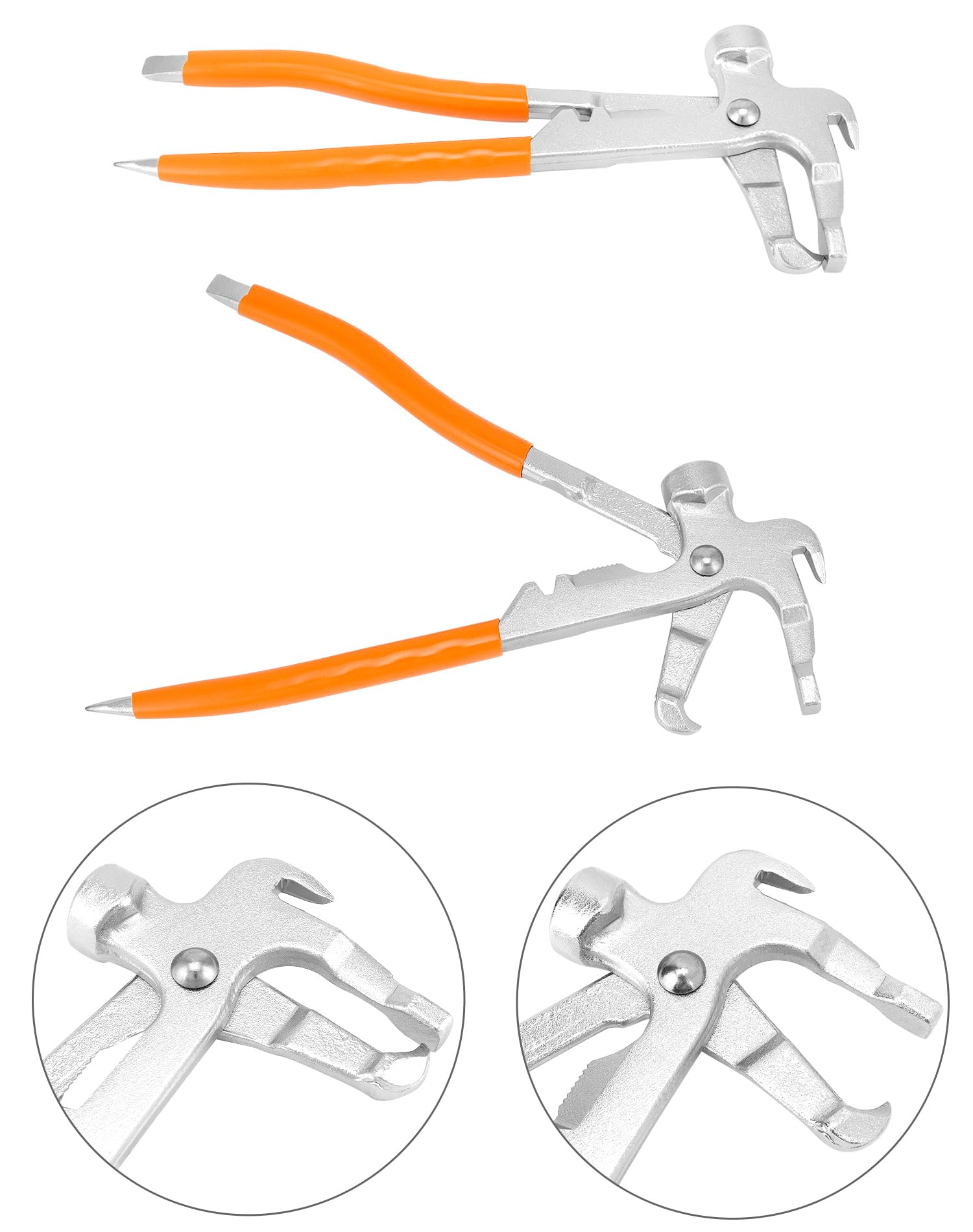 QWORK Wheel Balancing Weight Plier & Hammer Tool - Professional Clip-On Wheel Weight Pliers for Tire Rim Balancing - Perfect for Auto Repair Shops & DIY Car Maintenance