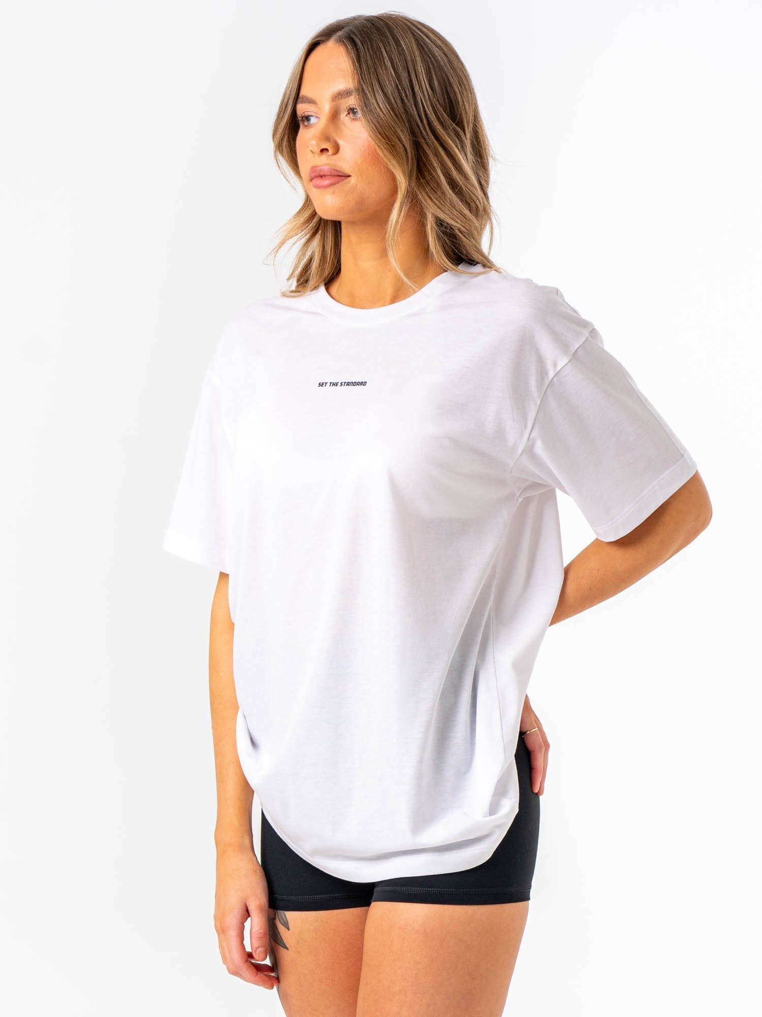 Emerge Oversized T-Shirt for Women - Soft Cotton White Tee - Casual Loungewear & Streetwear Fashion