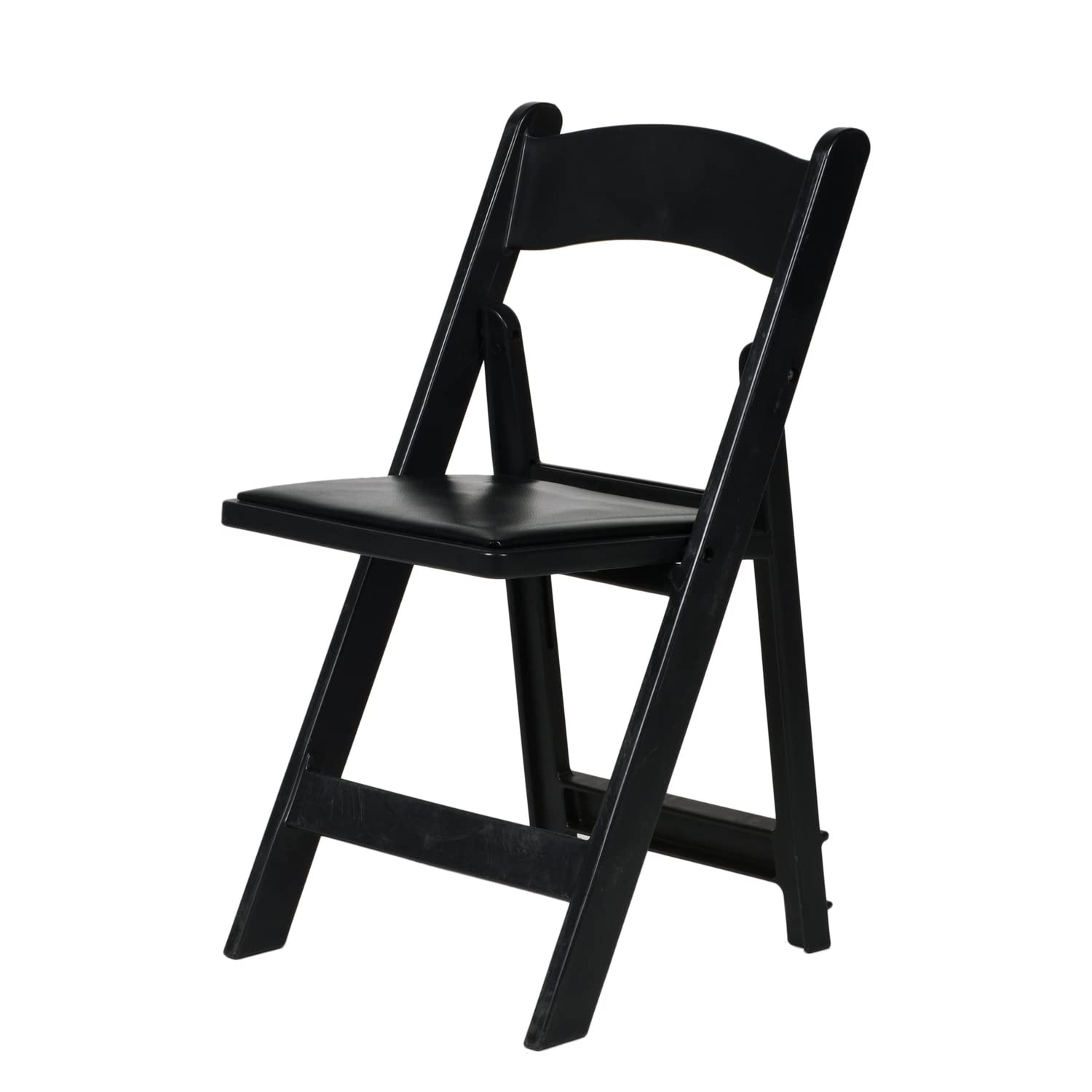 Commercial Grade Resin Black Folding Chairs - Heavy Duty Stackable Event Chairs for Weddings, Parties, and Outdoor Gatherings (1-Pack)