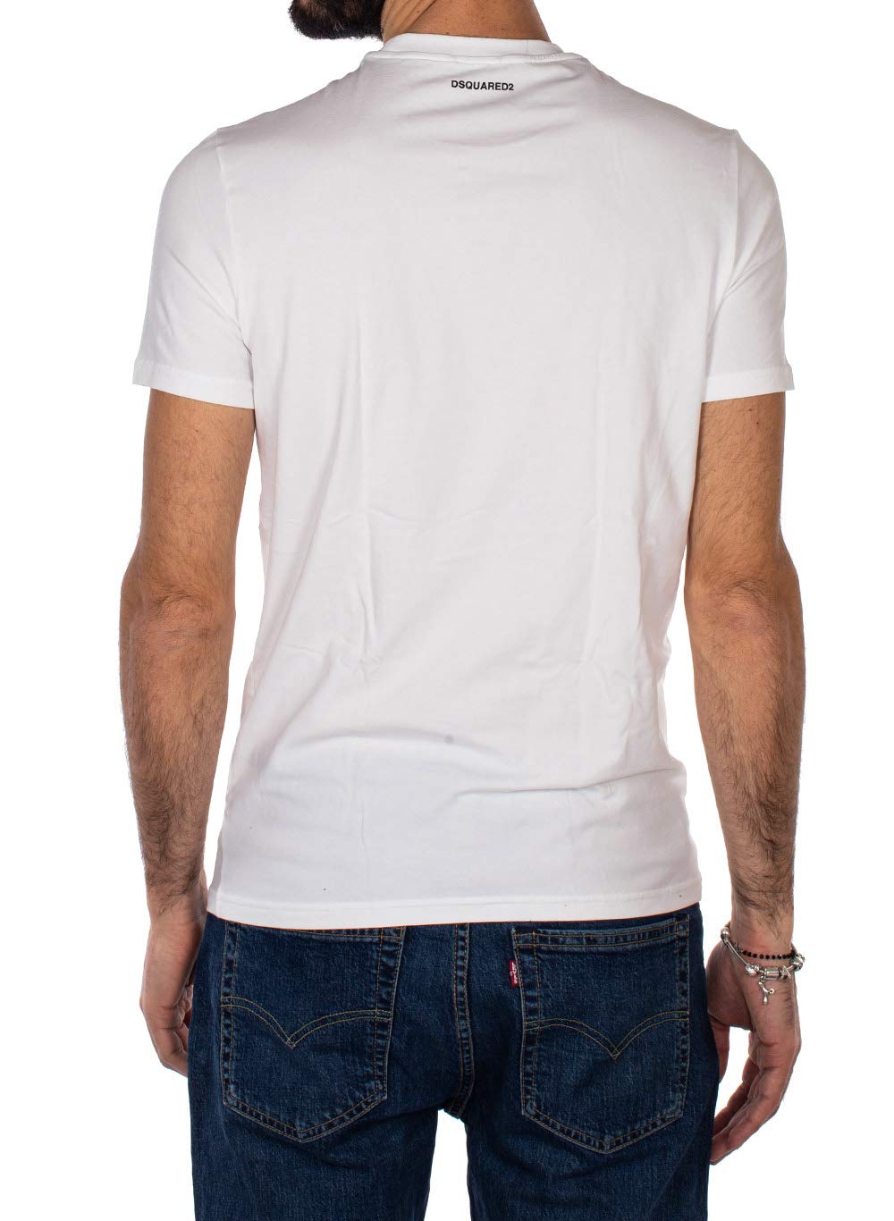 DSQUARED2 Men's Basic White T-Shirts Twin Pack - Soft Cotton Crew Neck Tees for Casual Wear & Layering | Perfect for Everyday Outfits, Gym, and Street Style