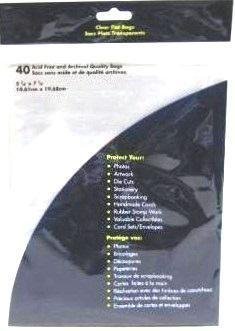Acid-Free Clear Flat Plastic Bags 5.75