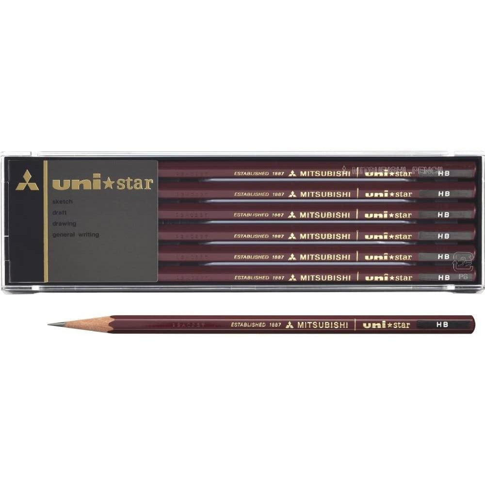Premium Mitsubishi Uni Star Japanese Graphite Pencils HB - 12-Pack for Sketching, Writing & School Supplies | Smooth Writing & Drawing Pencils for Artists, Students & Office Use