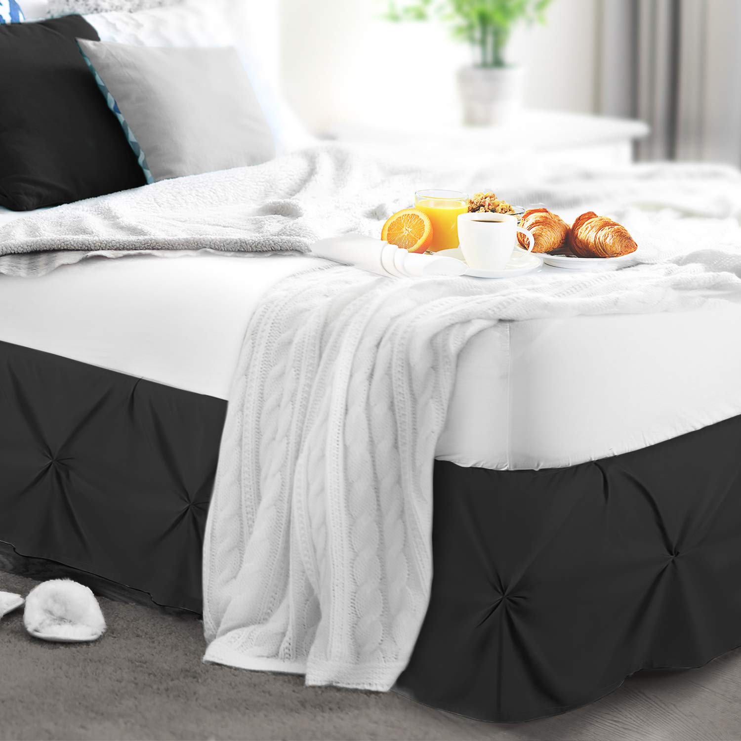Premium Black Full Size Bed Skirt - 14