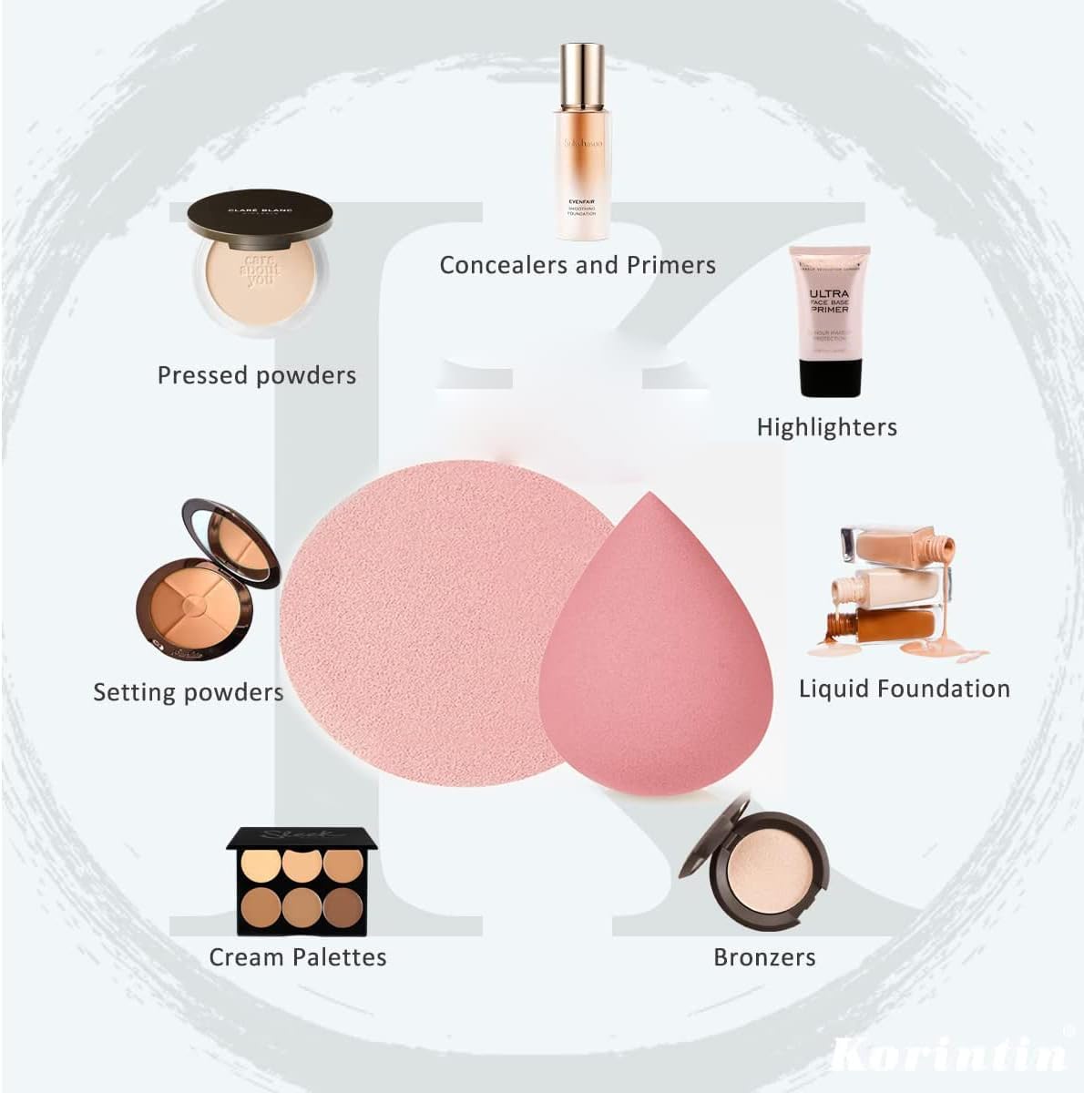 LA VENUST 8-Piece Makeup Sponge Set - Foundation Blending Beauty Sponge for Liquid, Cream & Powder - Multi-Colored Cosmetic Sponges for Flawless Makeup Application - Perfect for Daily Use, Travel & Professional Makeup Artists