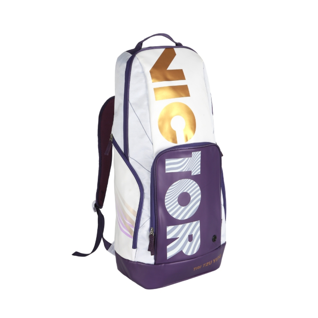 Victor BR3825TTY AJ Backpack - Stylish & Durable School Backpack for Women & Men, Lightweight Laptop Bag with Multiple Pockets (Bright White/Medium Purple) - Perfect for College, Work & Travel