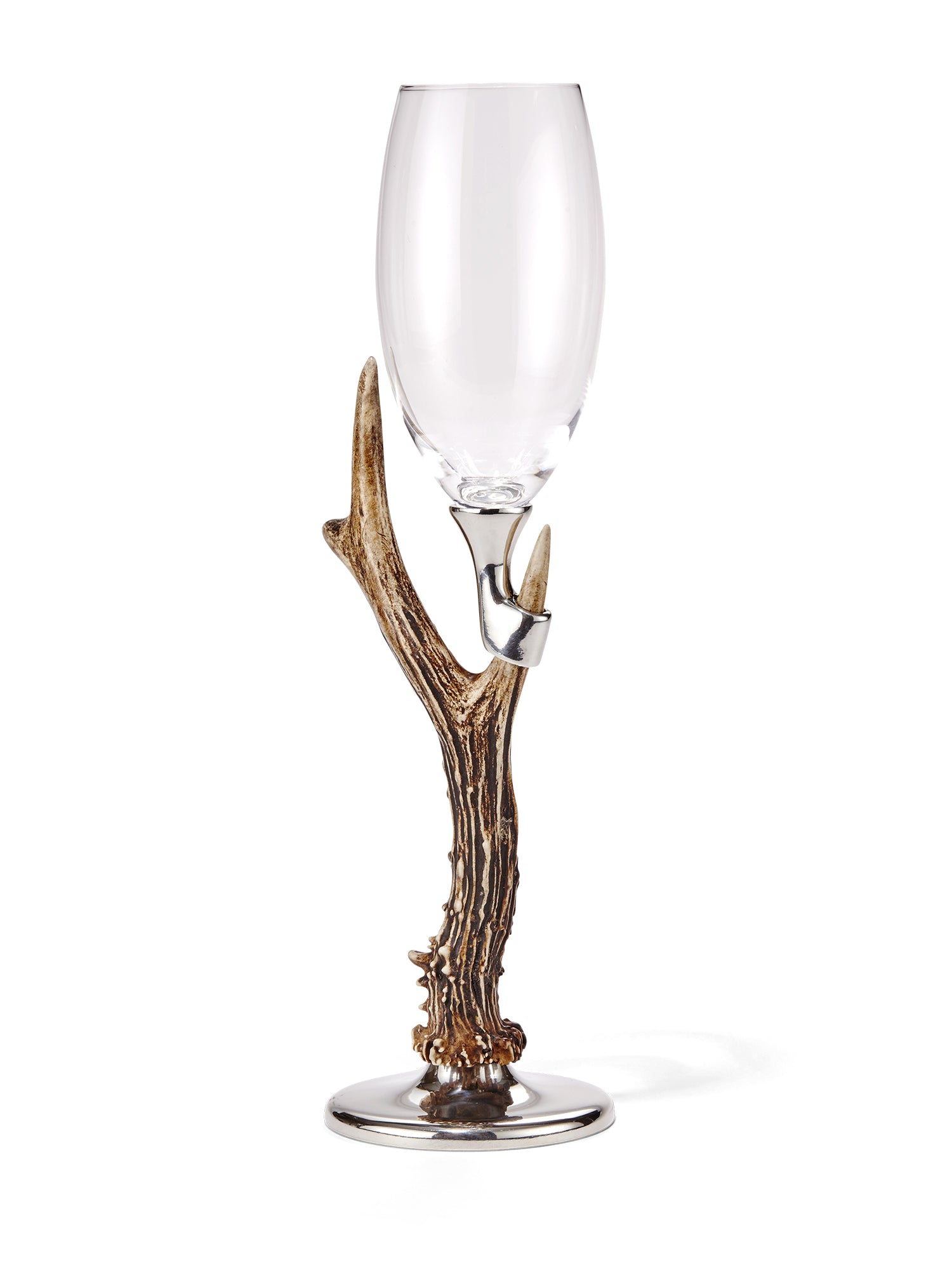 Premium Stag Champagne Flutes Set of 4 - Elegant Deer Antler Design Crystal Clear Glassware for Weddings, Anniversaries & Romantic Celebrations - Perfect for Toasting, Proposals & Special Occasions
