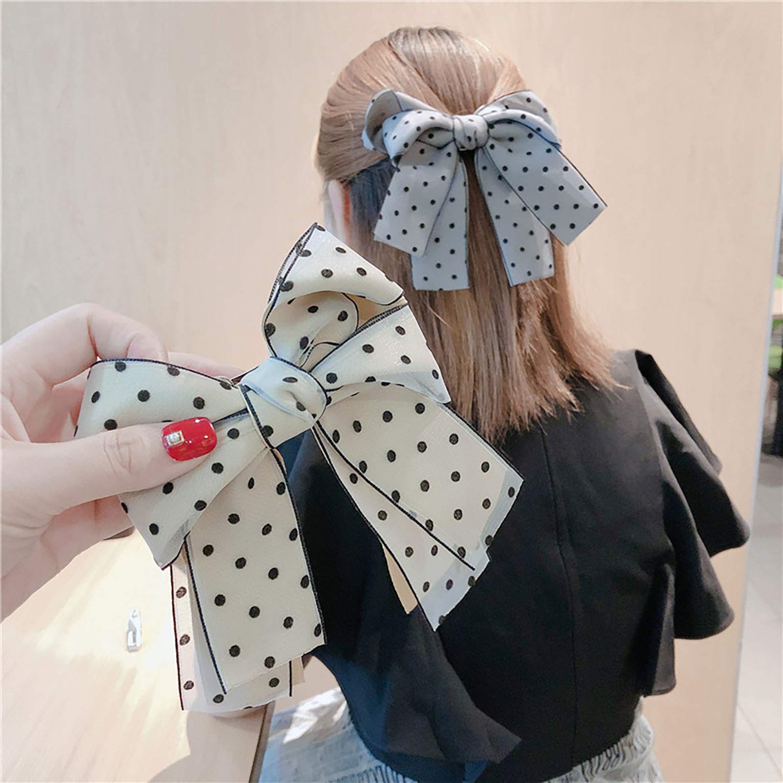 4 Pack Large Bow Hair Clips for Women and Girls - Elegant Hair Bow Knot Barrettes & Hair Accessories for Parties, Weddings, and Everyday Style