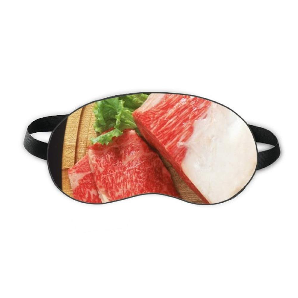 Premium Lamb Leg Raw Meat Food Texture Sleep Eye Mask - Soft Night Blindfold for Better Sleep, Travel & Relaxation - Blackout Shade Cover for Daytime Napping & Meditation