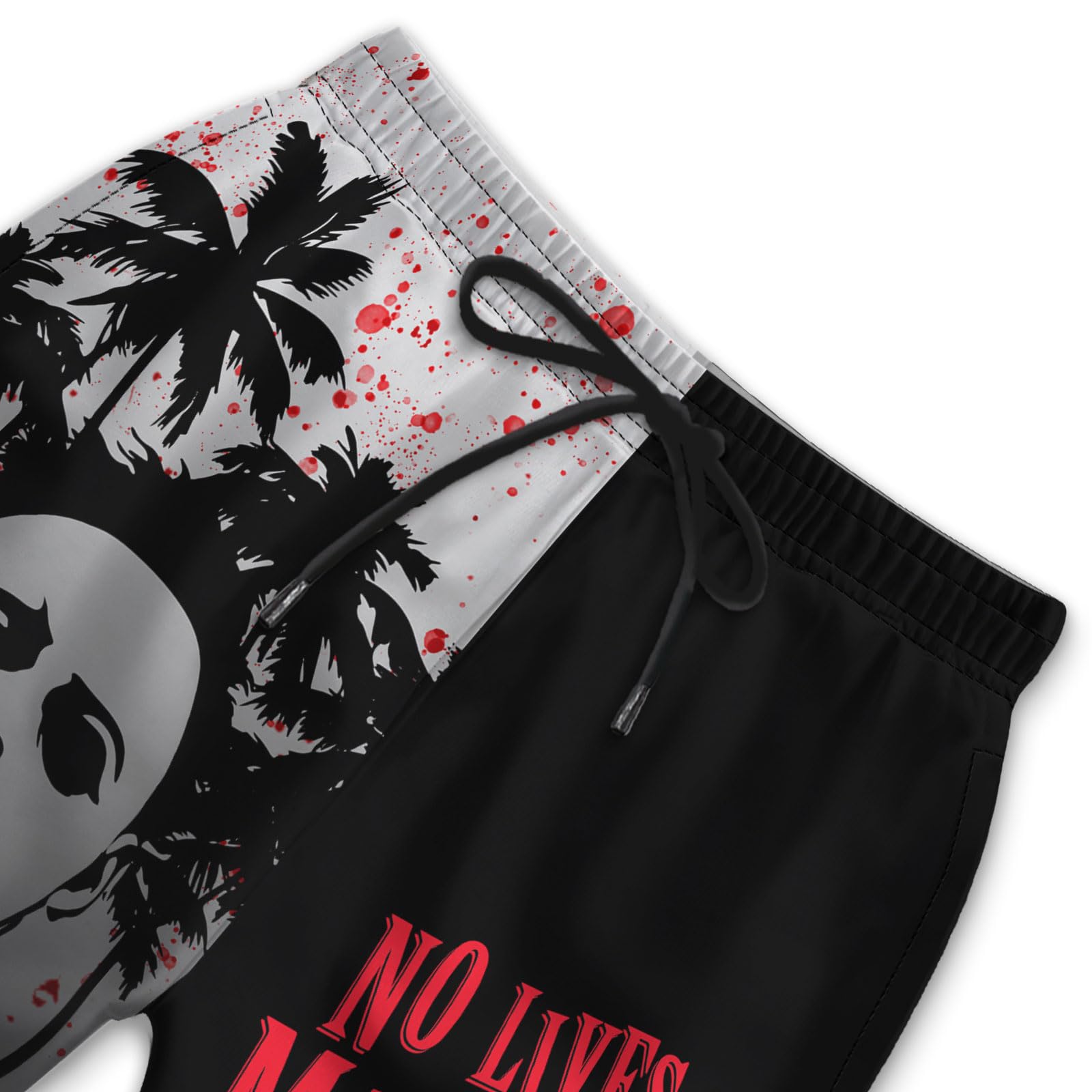 Men's Quick Dry Swim Trunks with Horror Print - Beach Shorts with Pockets for Swimming & Summer Vacation - Perfect Gift for Horror Fans
