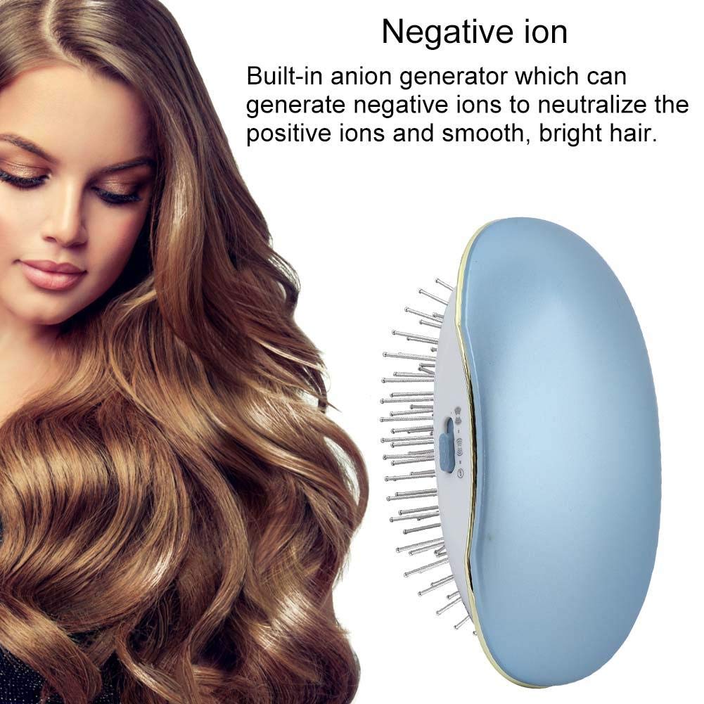 Electric Scalp Massage Comb with Negative Ion Technology - Anti-Static Portable Hairbrush for Relaxation & Hair Care (Blue) | Perfect for Home Use, Travel & Salon Styling
