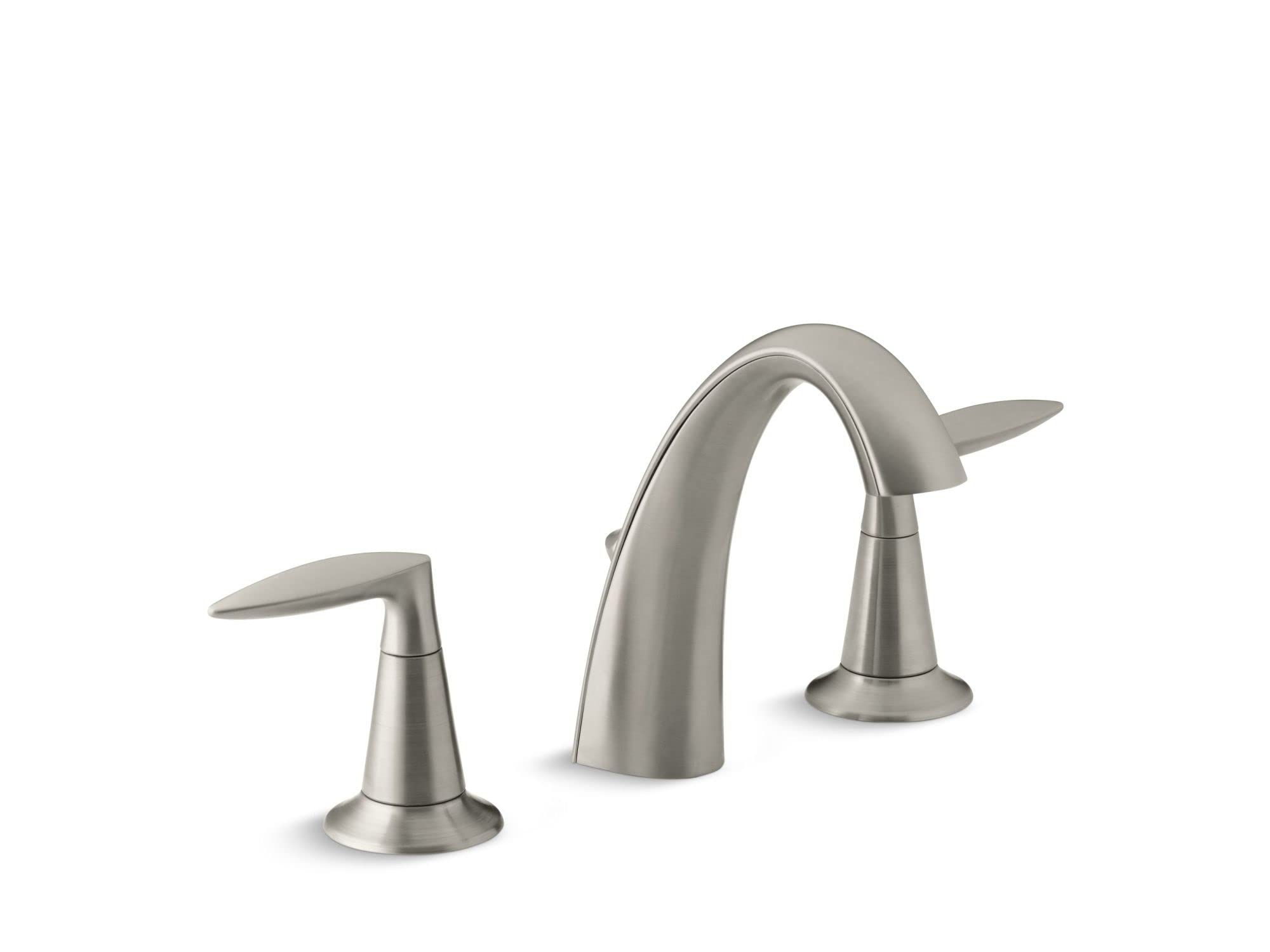 KOHLER K-45102-4-BN Alteo 2-Handle Widespread Bathroom Sink Faucet with Metal Drain - Brushed Nickel Finish for Modern Vanities & Powder Rooms | Durable & Stylish Bathroom Upgrade