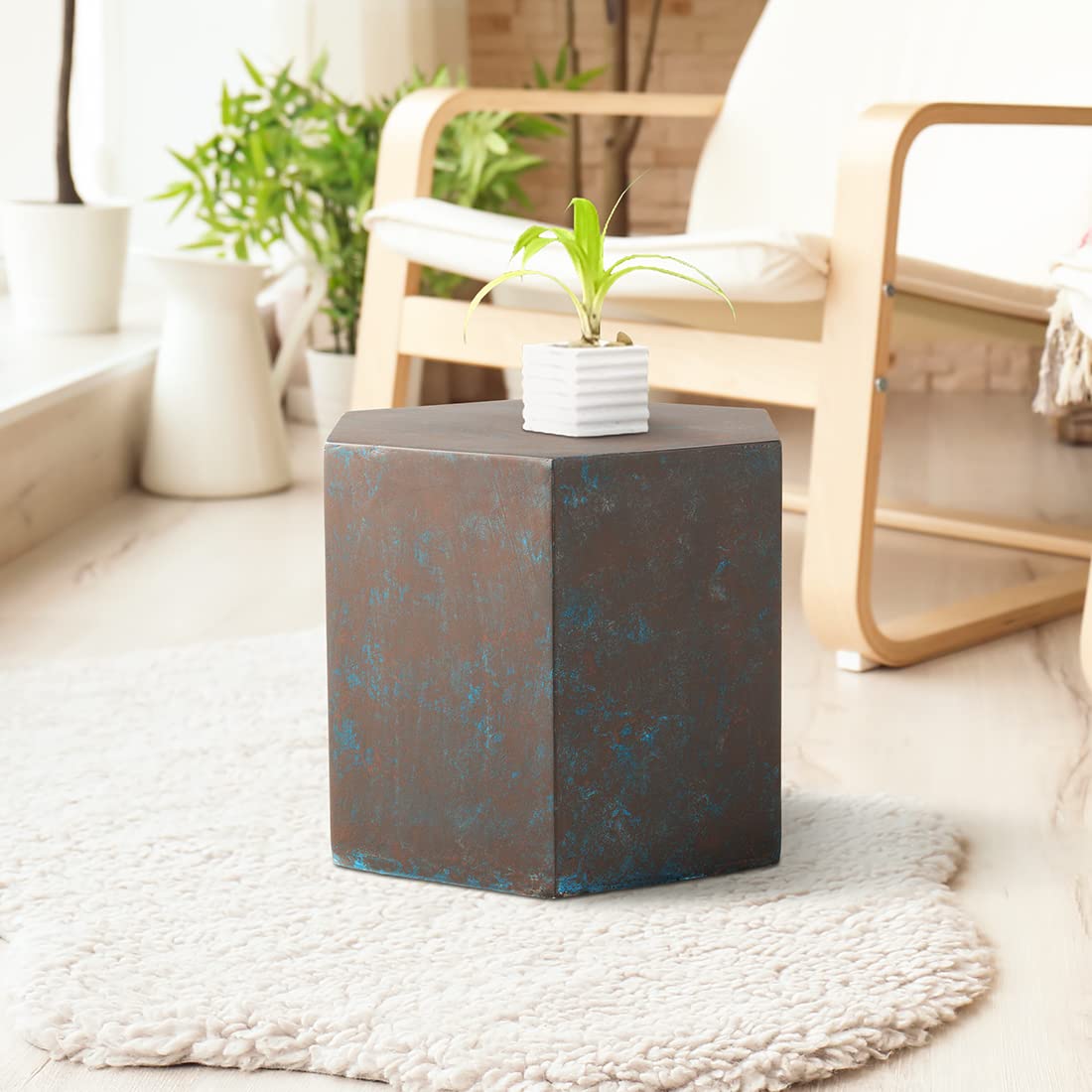 Hexagon Concrete Side Table 12