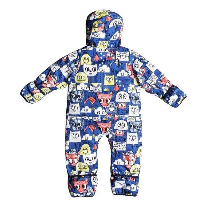 Quiksilver Little Rockie Baby Boys' Blue Printed Swim Trunks - Perfect for Beach, Pool, and Summer Water Play