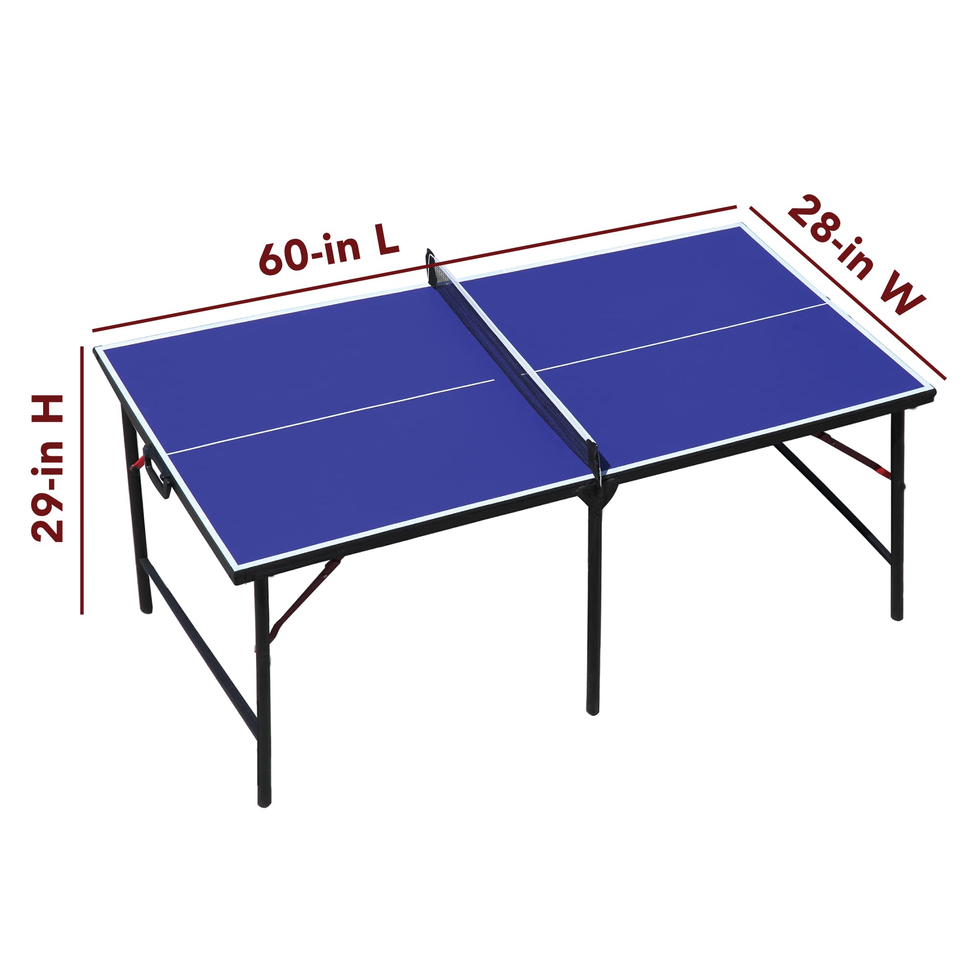 Hathaway BG2305 60-inch Folding Portable Ping Pong Table - Space-Saving Indoor/Outdoor Table Tennis for Home, Office & Backyard (Blue) | Perfect for Small Spaces & Family Fun