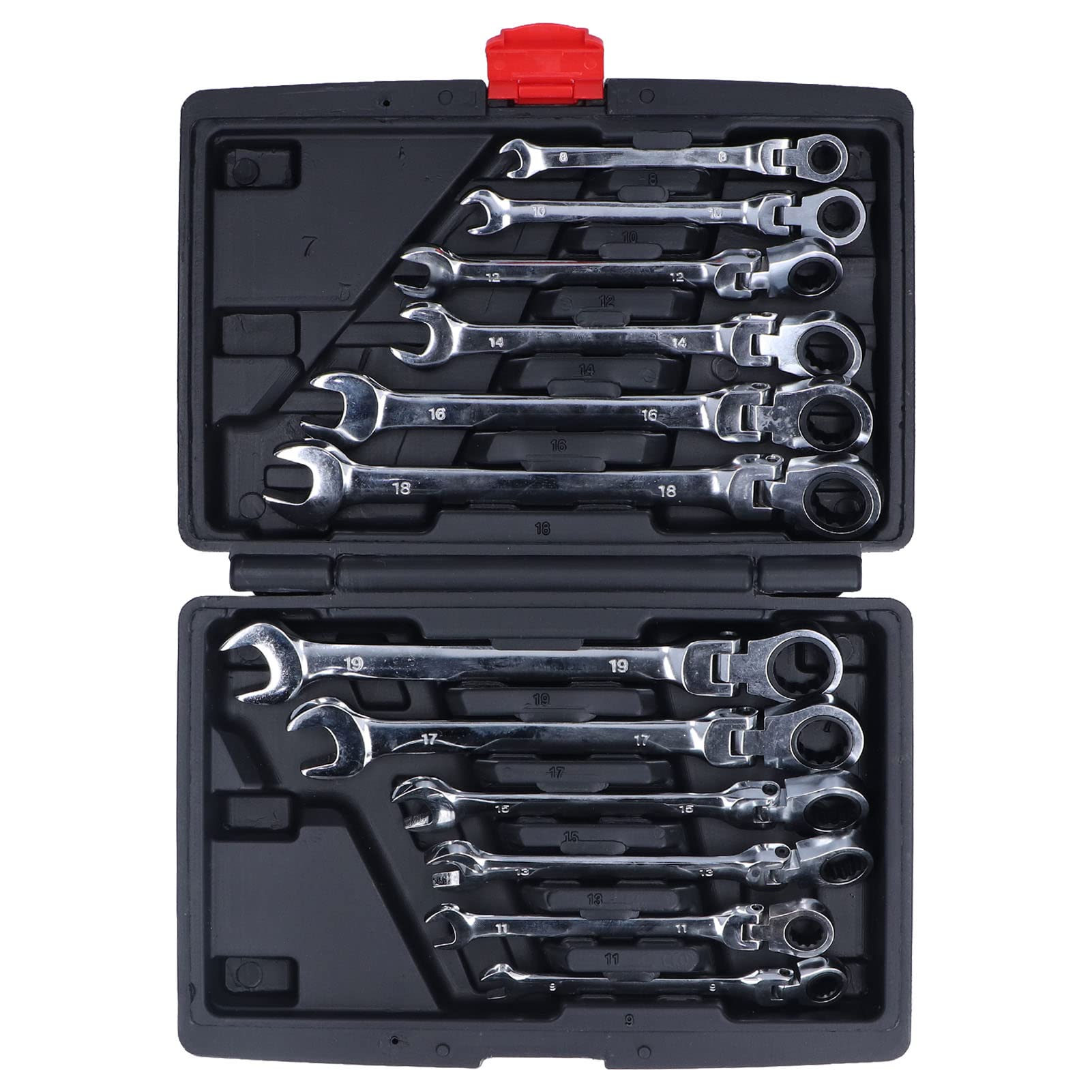 12-Piece Flexible Head Ratcheting Wrench Set - High Carbon Steel 72-Tooth Ratchet Spanner for Automotive & Home Repairs - Perfect for Tight Spaces and DIY Projects