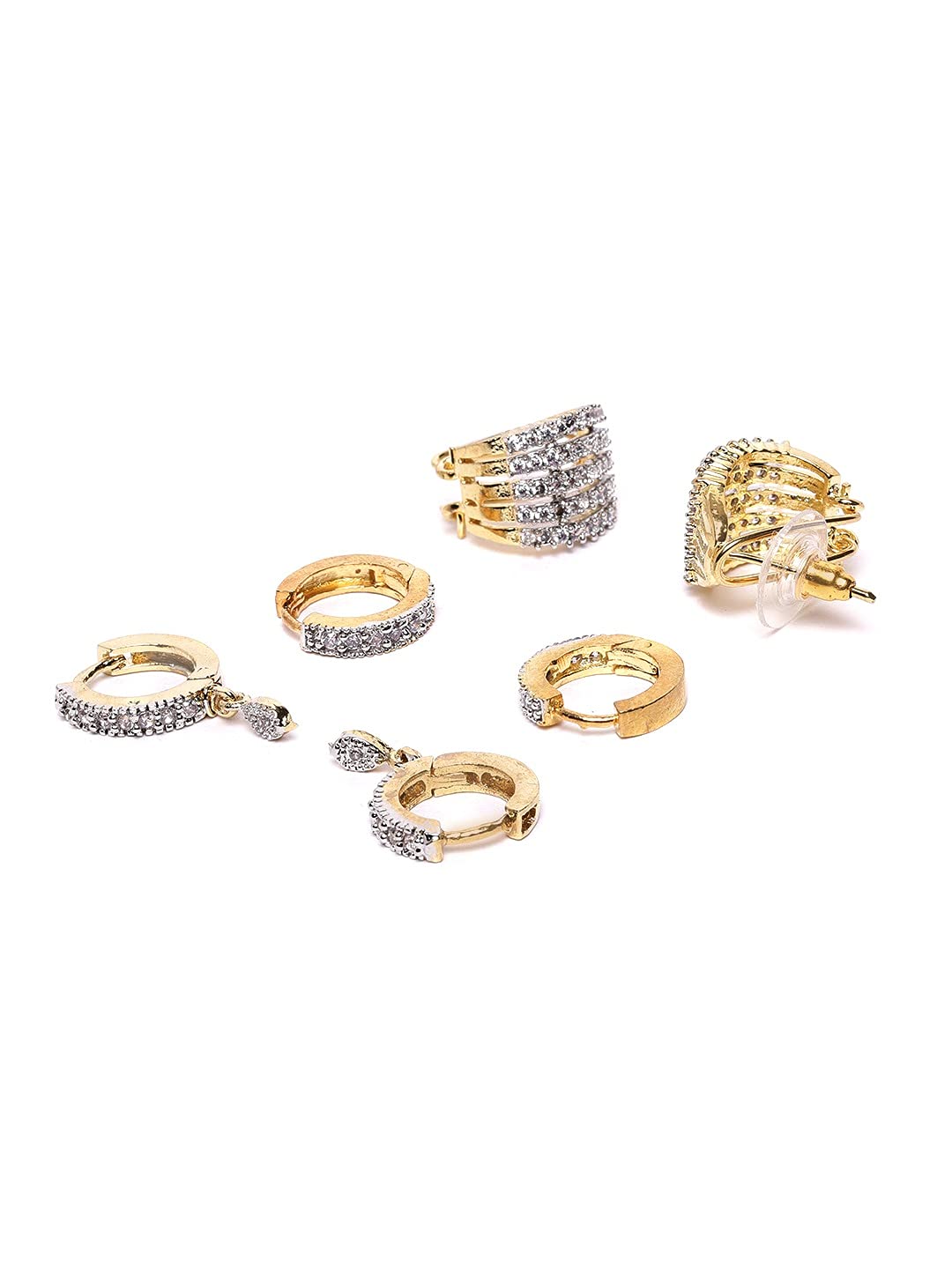 YouBella Stylish Gold Plated Stud & Hoop Earrings Set for Women & Girls - Traditional Jewelry Gift for Parties, Weddings & Everyday Wear