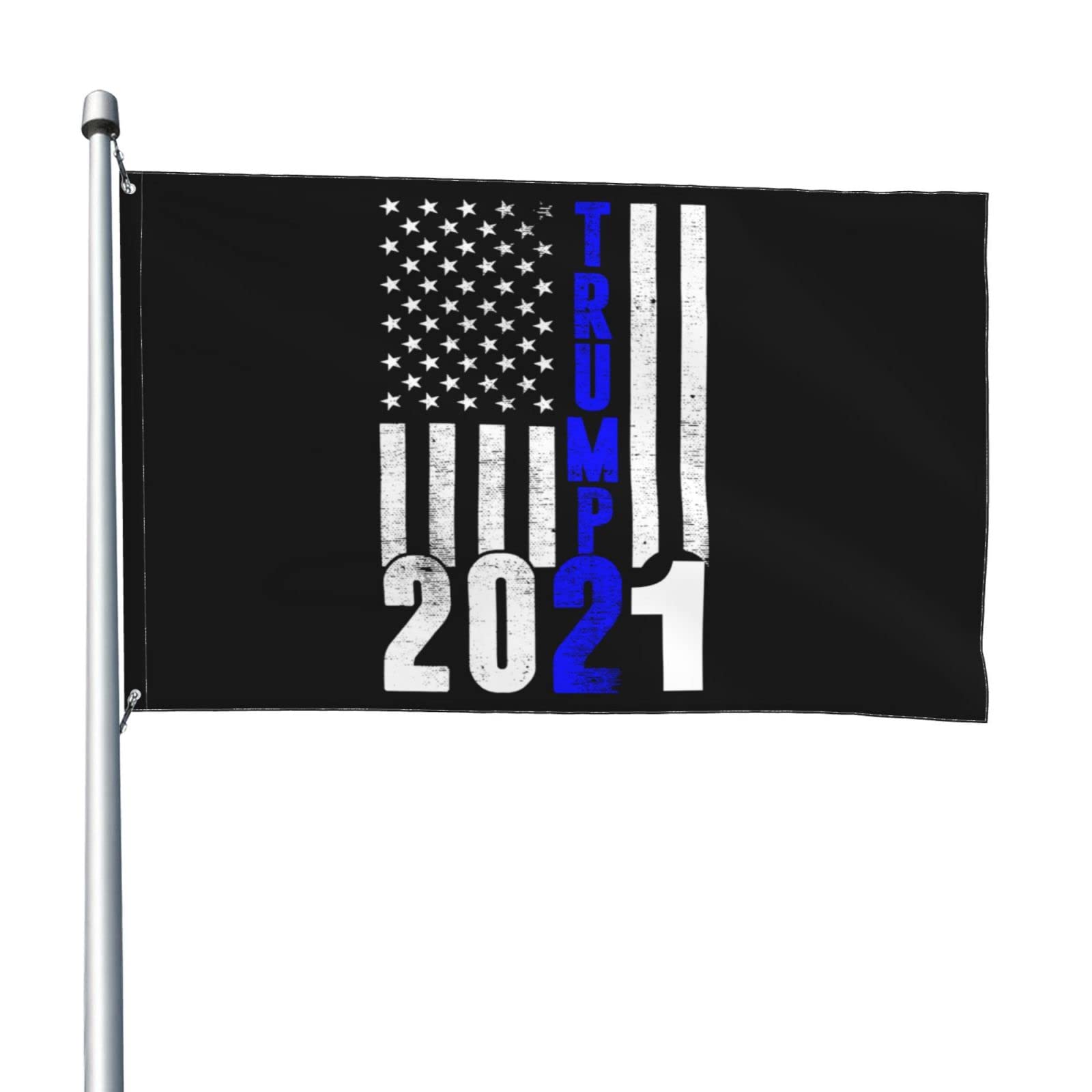 Vintage American Trump 2021 Thin Blue Line Flag - 3x5 ft Police Support USA Banner for Outdoor, Garden & Home Decor - Patriotic House Flags for Yard, Porch & Wall Display