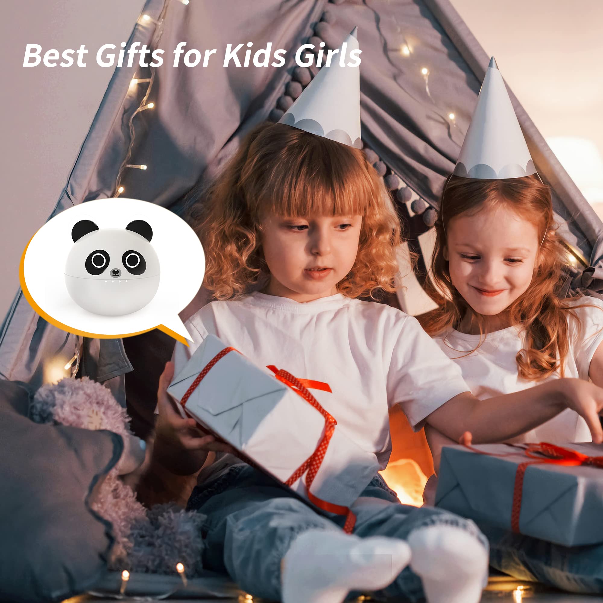Cute Panda Bluetooth Earbuds for Kids - 36H Playtime, IPX6 Waterproof, Great for Sports & School