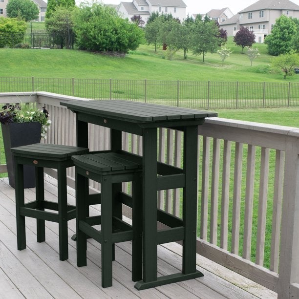 Lehigh 3-Piece Bar Height Balcony Patio Set - Outdoor Bistro Furniture for Small Spaces, Balconies & Decks