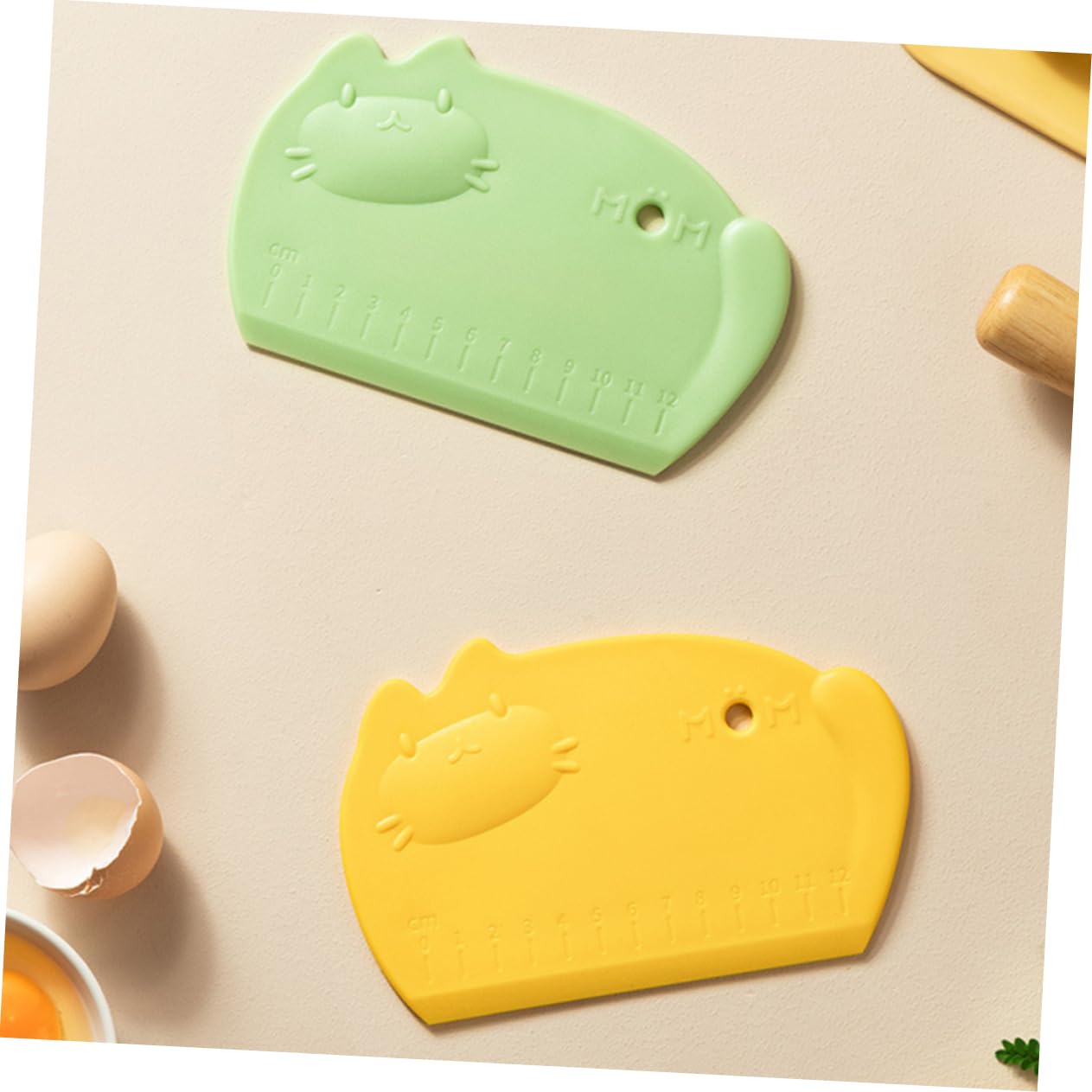 Zerodeko Silicone Baking Scraper & Measuring Cutter - Multi-Purpose Kitchen Tool for Cake, Bread, Pizza Dough - Perfect for Baking, Cooking & Food Prep