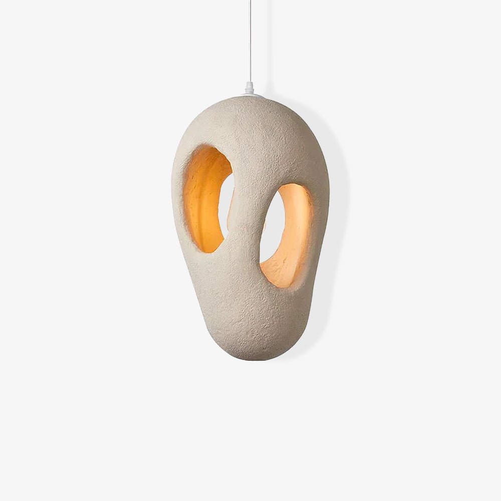 Handmade White Pendant Light - Modern Glass Hanging Lamp for Kitchen Island, Dining Room & Bedroom Lighting