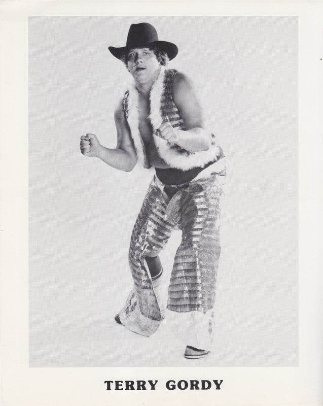 Vintage 1980s UWF Wrestling Terry Gordy Promo Photo - Collectible Memorabilia for Wrestling Fans & Sports Enthusiasts - Perfect for Man Cave, Sports Bar Decor, or Gift for Wrestling Collectors