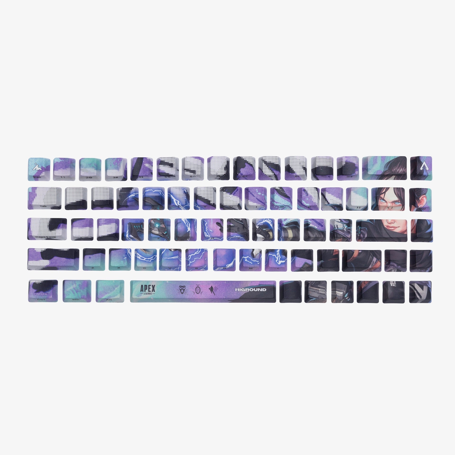 Apex Legends™ Higround 68 Keycaps Set for Wraith - Custom Gaming Keyboard Keycaps for Mechanical Keyboards - Perfect for Esports & PC Gaming Enthusiasts