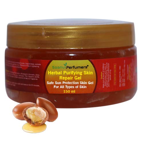Saanvi Herbal Purifying Skin Repair Gel 150ml - Natural Sun Protection for Men & Women | Hydrating & Soothing Face & Body Gel for Daily Skincare Routine