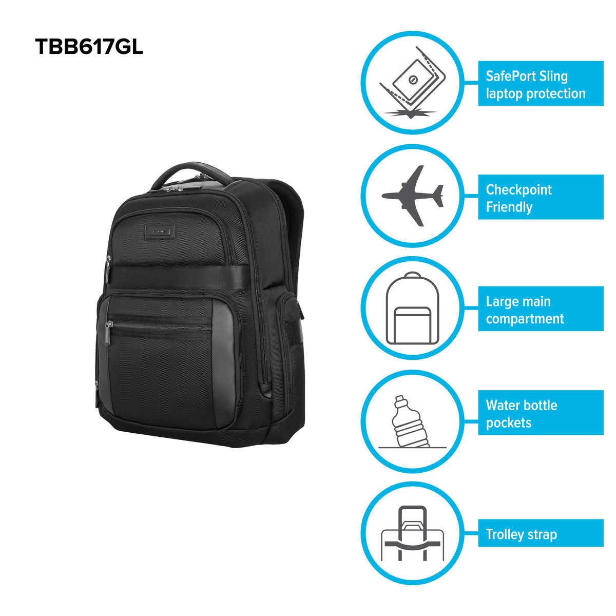 15-16 Inch Mobile Elite Checkpoint Friendly Laptop Backpack - TSA Approved Business Travel & Commuter Backpack for Work, School & College
