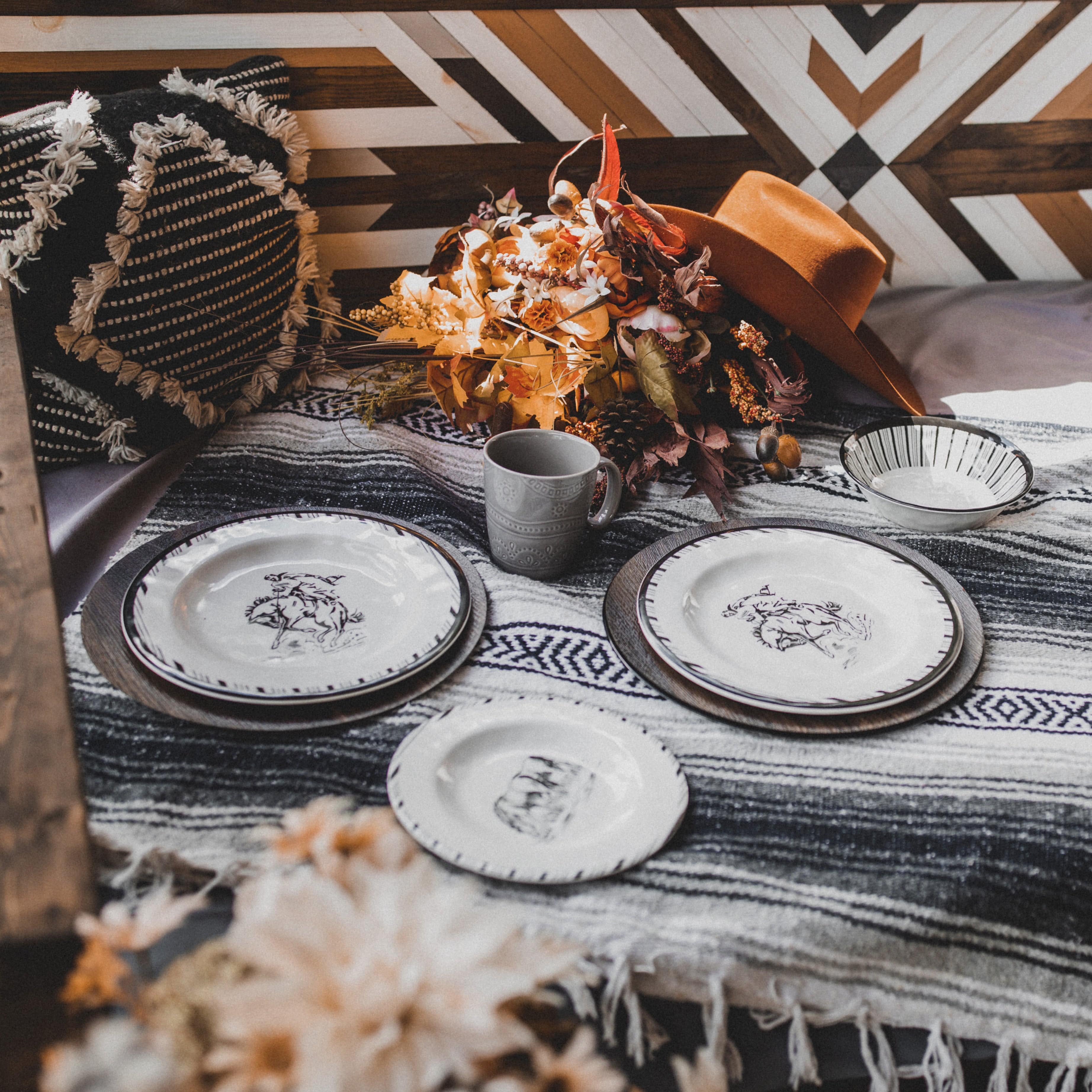 Ranch Life Melamine Salad Plates Set of 4 - Durable Unbreakable Dinner Plates for Outdoor Picnics, BBQs, Camping & Everyday Use