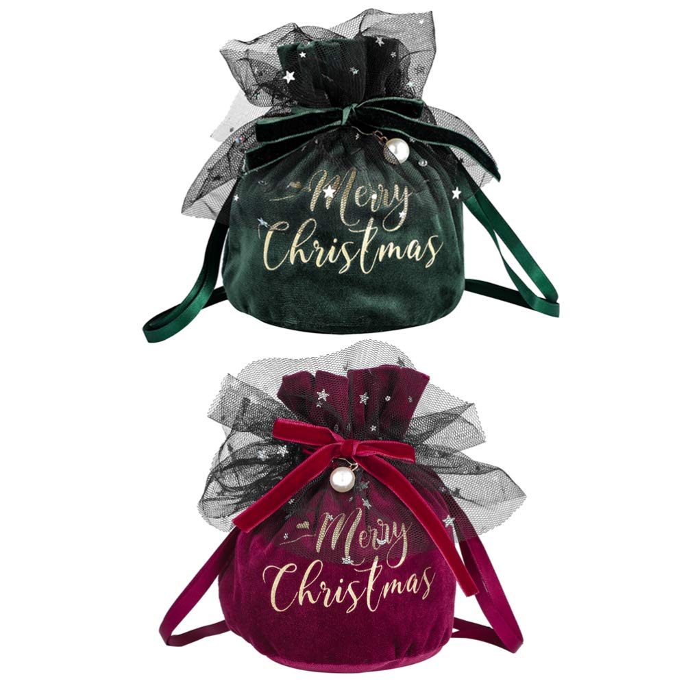 DOITOOL Velvet Drawstring Christmas Gift Bags - Jewelry Pouch & Candy Favor Bags for Holiday Decorations, Xmas Party Favors, Wedding Gifts | Perfect for Stocking Stuffers, Tree Ornaments & Gift Wrapping