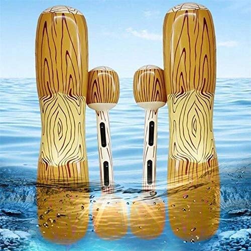 **Inflatable Pool Float Air Mattress - 4-Pack Summer Swimming Pool Floats, Double Outdoor Beach Lounger with Log Stick - Perfect for Pool Parties, Beach Relaxation & Water Play**