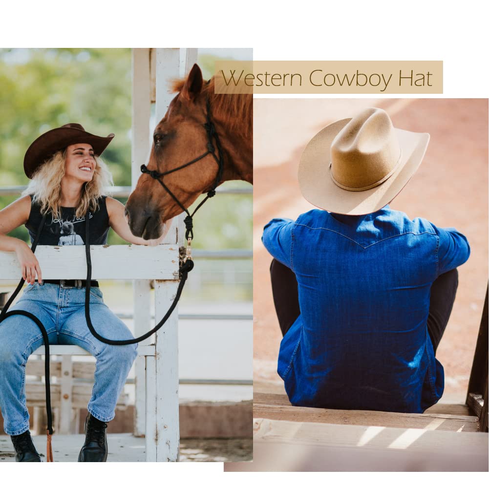 Stylish Western Cowboy Hat with Wide Brim - Durable Outdoor Fedora for Men & Women - Perfect for Rodeo, Country Music Festivals, and Outdoor Adventures