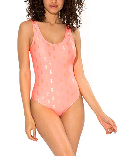 Neon Coral With Pineapples