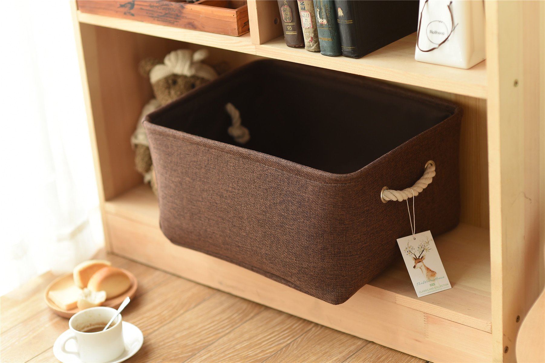 TheWarmHome Large Rectangular Fabric Storage Bin with Handles - 15