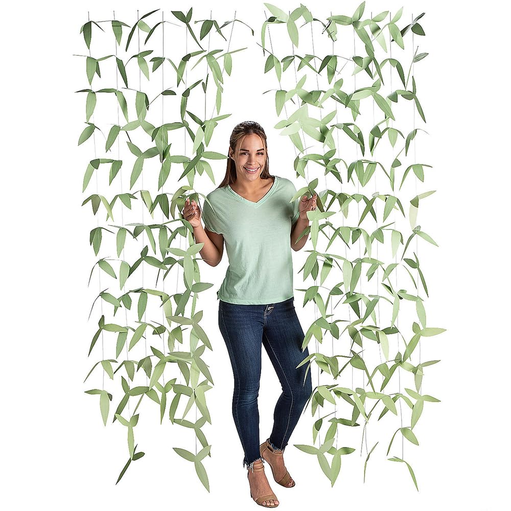 Vibrant Tropical Greenery Hanging Curtain - Party Decor for Luau Weddings, Themed Events & Photo Backdrops - Easy to Hang Wall & Room Decor - Perfect for Hawaiian Parties, Baby Showers & Home Staging (1 Piece)